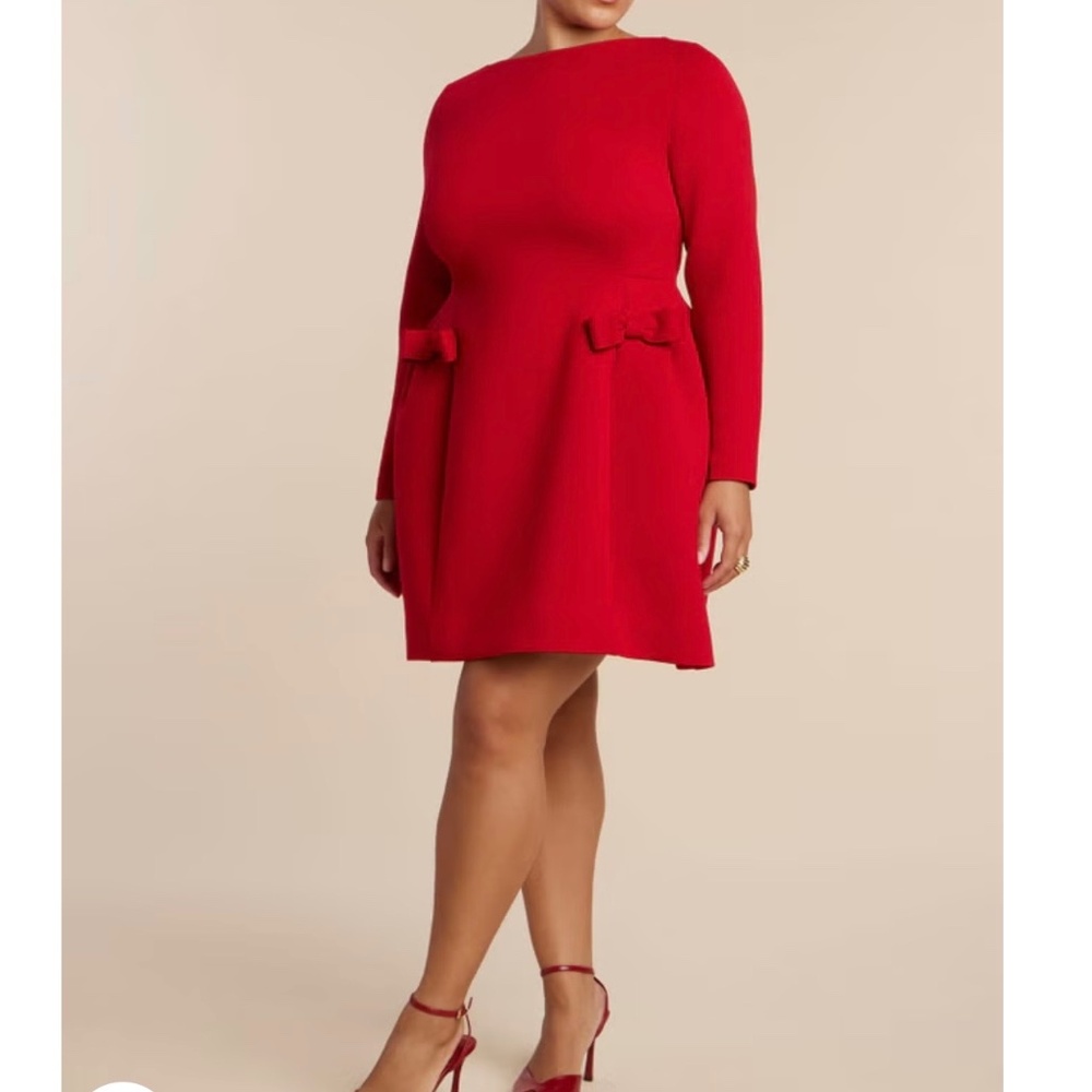 Eloquii red mini bow dress